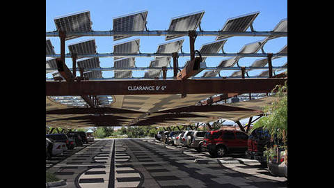 Solar panel parking garage