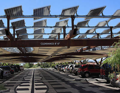 Solar panel parking garage
