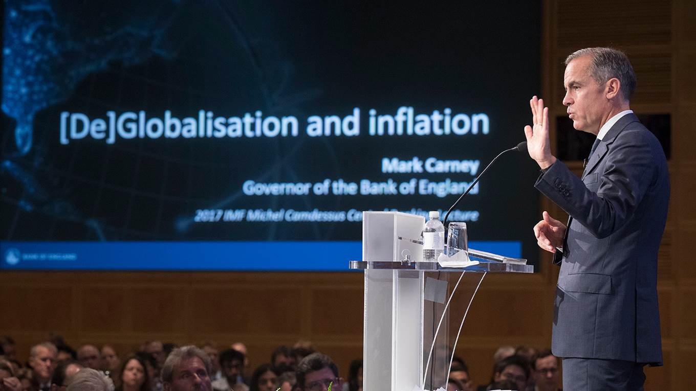 overnor of Bank of England Mark Carney speaks at the annual lecture at the IMF Headquarers