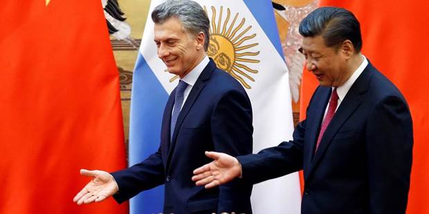  Chinese President Xi Jinping and Argentina's President Mauricio Macri