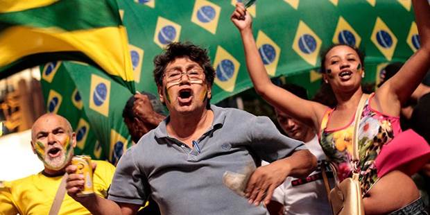Brazilians protesting