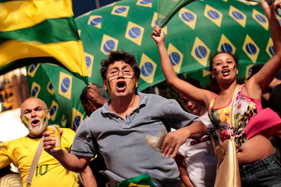 Brazilians protesting