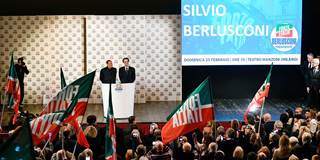 Leader of the Italian right-wing party Forza Italia Silvio Berlusconi 