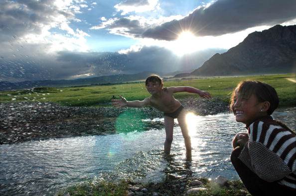 laughing children