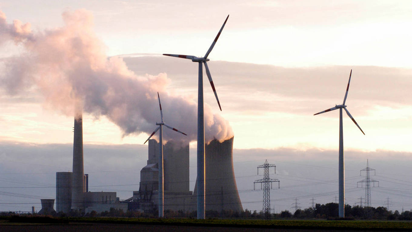 wind farm coal powered plant