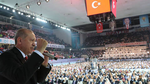 turkey erdogan speaking at rally