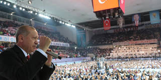 turkey erdogan speaking at rally