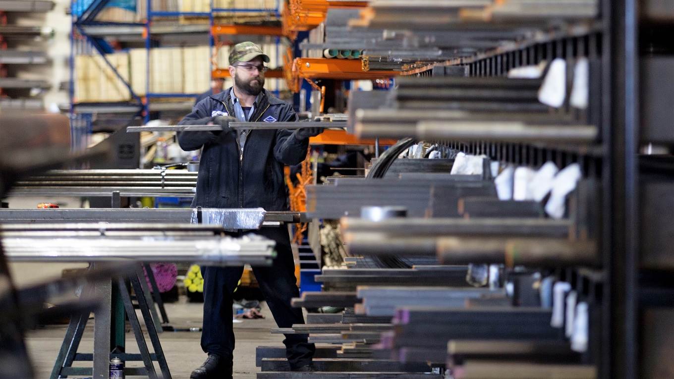 Laborers fill orders of machine grade steel to be shipped throughout the Pacific Northwest