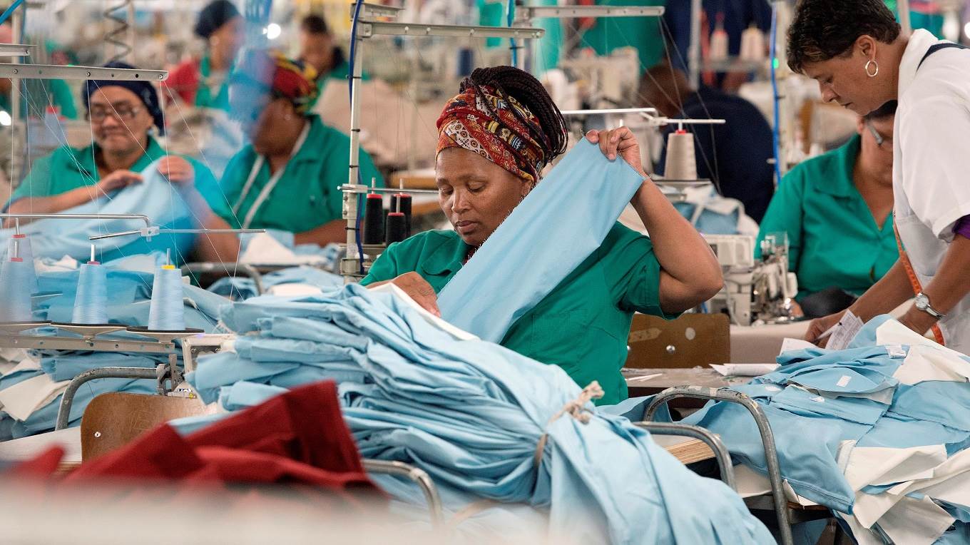 Workers at Kinross Clothing manufacturers in Maitland
