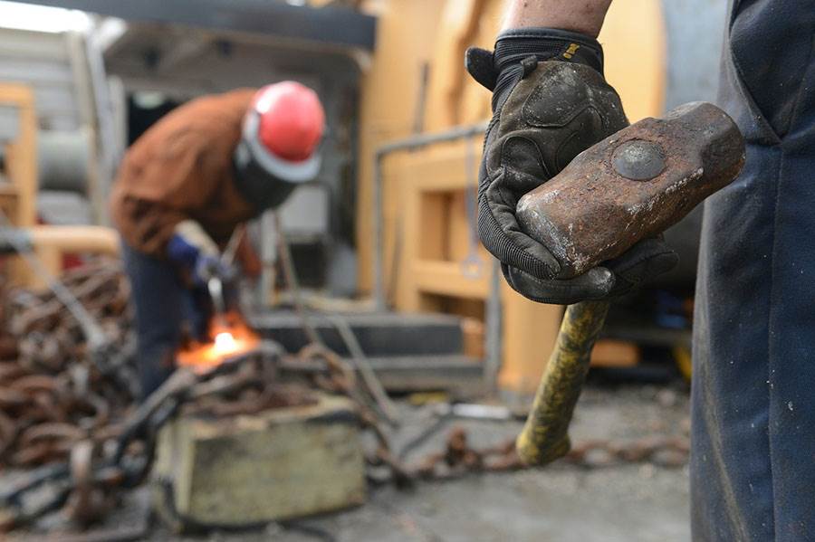 Construction workers on site