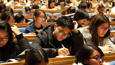 Students attend a lecture 