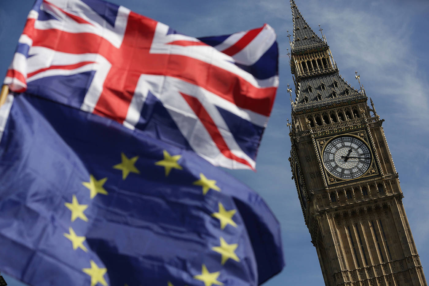 uk eu flags brexit protest