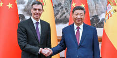 qian42_Xinhua News AgencyGettyImages_xi_jinping_pedro_sanchez_meeting