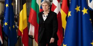 British Prime Minster Theresa May arrives at the Council of the European Union 