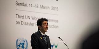Shinzo Abe at United Nations conference.
