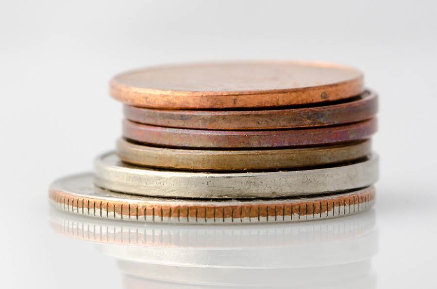 Stack of coins.