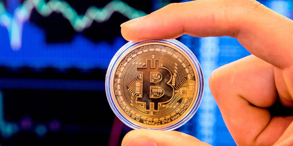 A visual representation of the digital cryptocurrency Bitcoin