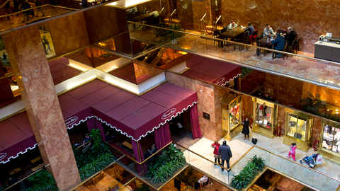 A view if public access areas of Trump Tower