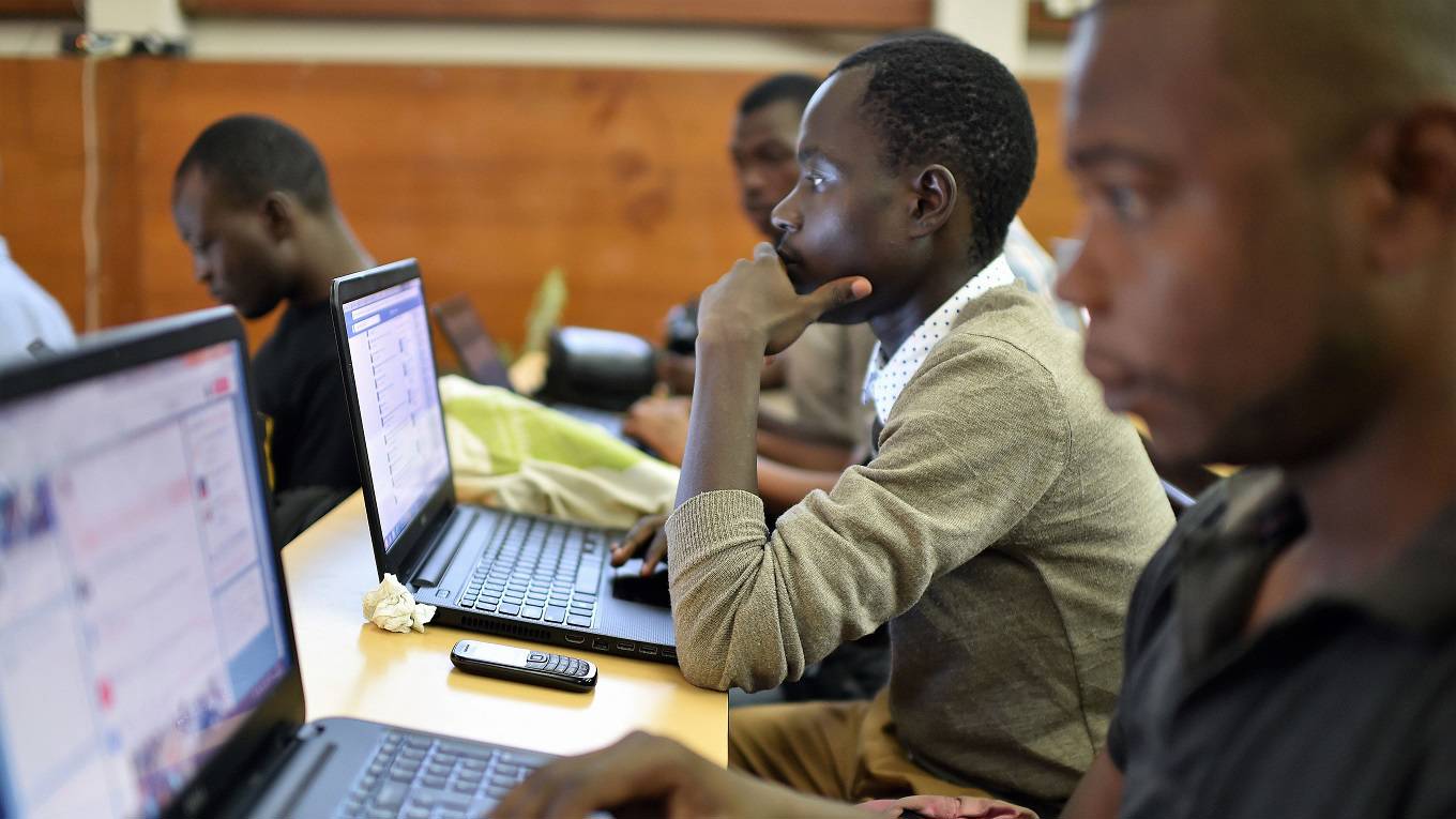 People participate in the 48-hour 'hackathon' event