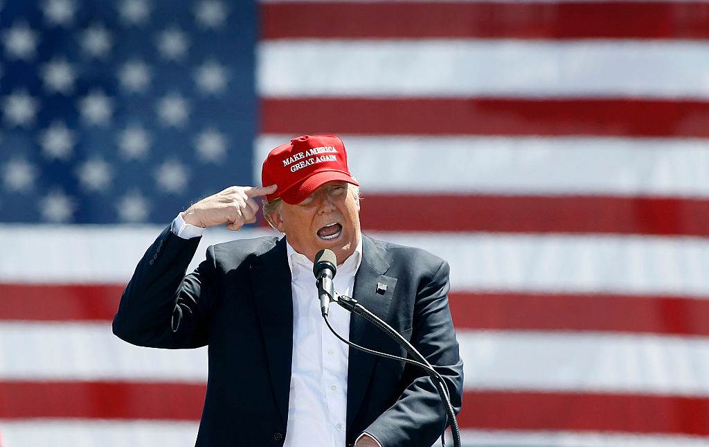 Trump with flag