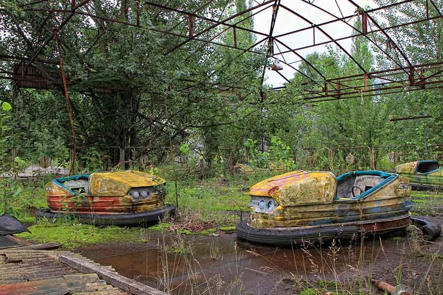 Ruined amusement park in Pripyat, Ukraine