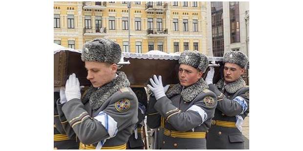 Ukraine soldiers funeral coffin