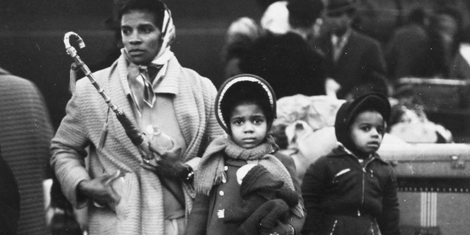 A family of West Indian immigrants arrive to Britain