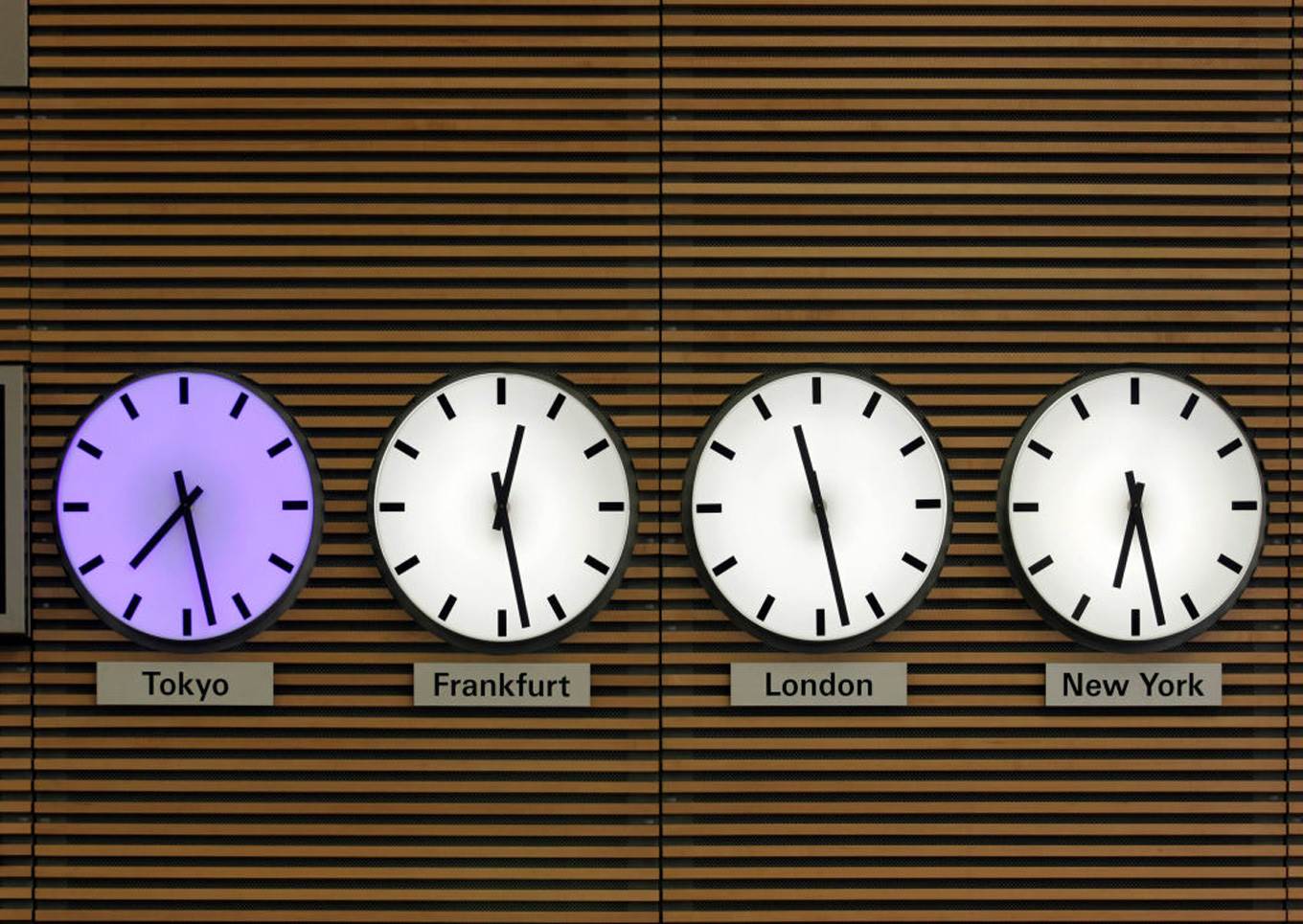 clocks time zones