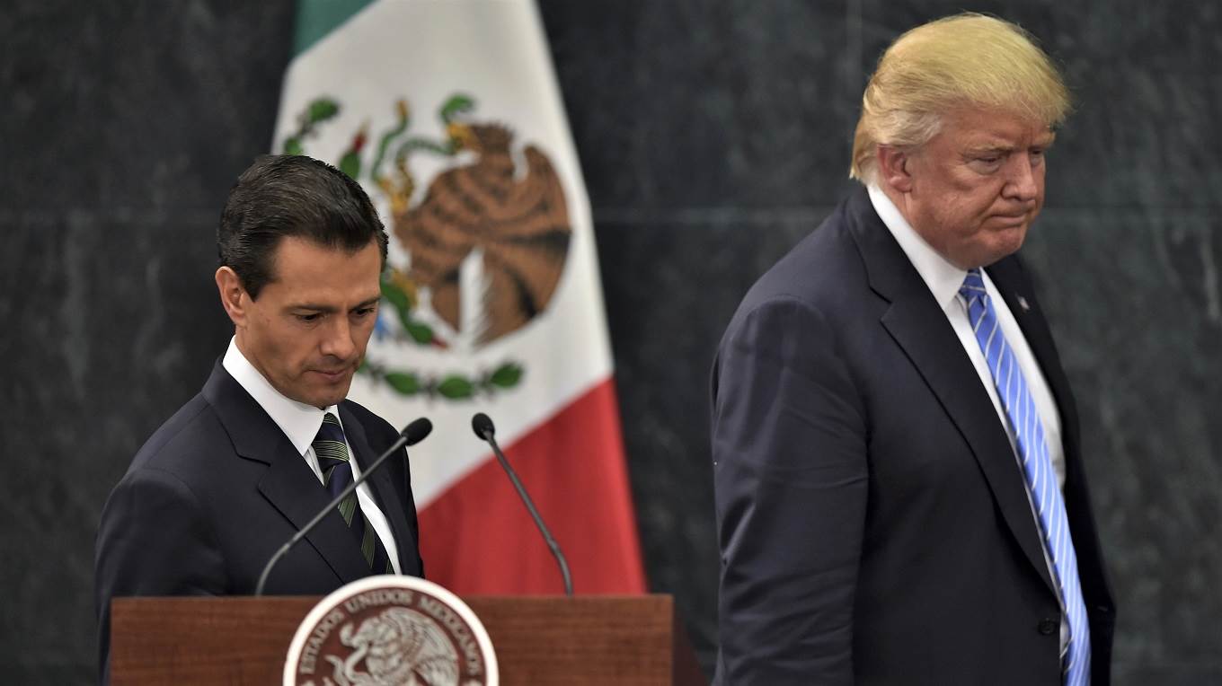 US presidential candidate Donald Trump and Mexican President Enrique Pena Nieto
