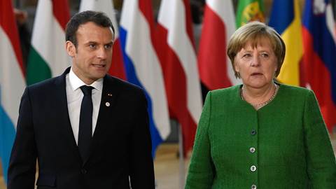 France's President Emmanuel Macron and Germany's Chancellor Angela Merkel