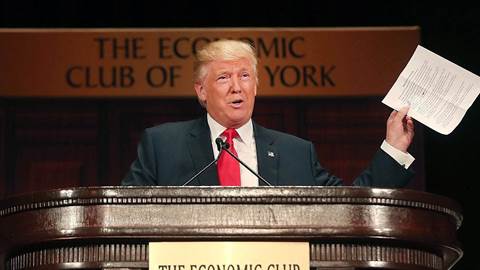 Trump speaking at economic club