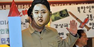  South Korean activist wearing a mask of North Korean leader Kim Jong-Un
