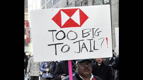 Bank protest too big to fail sign