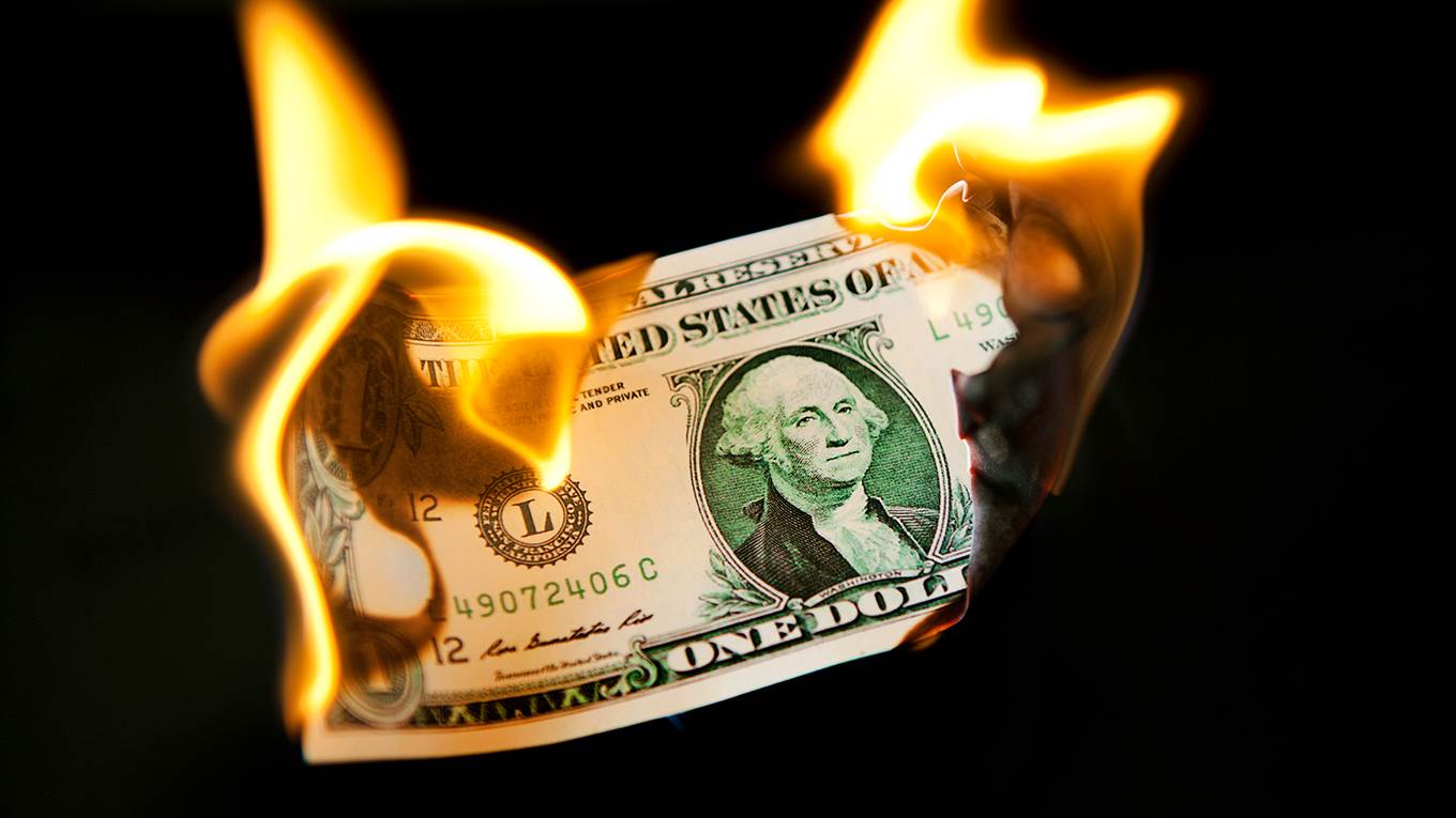 Burning dollar