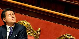 Italys Prime Minister Giuseppe Conte looks on during a confidence debate at the Senate