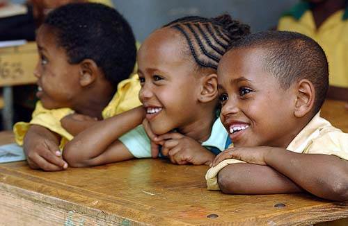 School children in classroom Africa