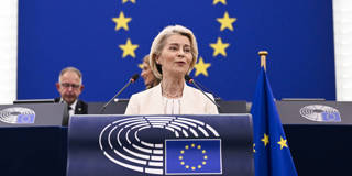 Von der Leyen giving her State of the Union address.