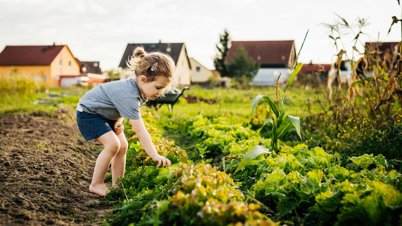 girl urban garden