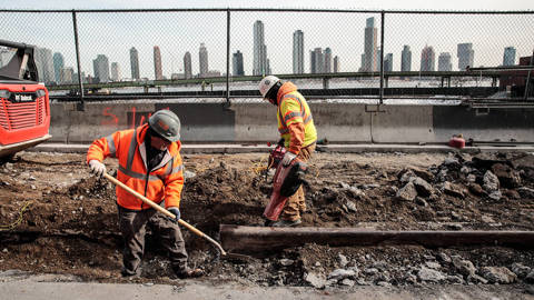 Construction workers in the US.