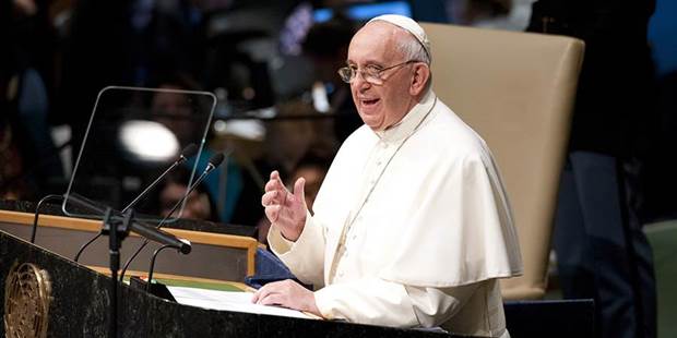 Pope Francis speaking at United Nations.