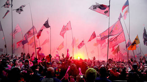 Flags at Glastonbury