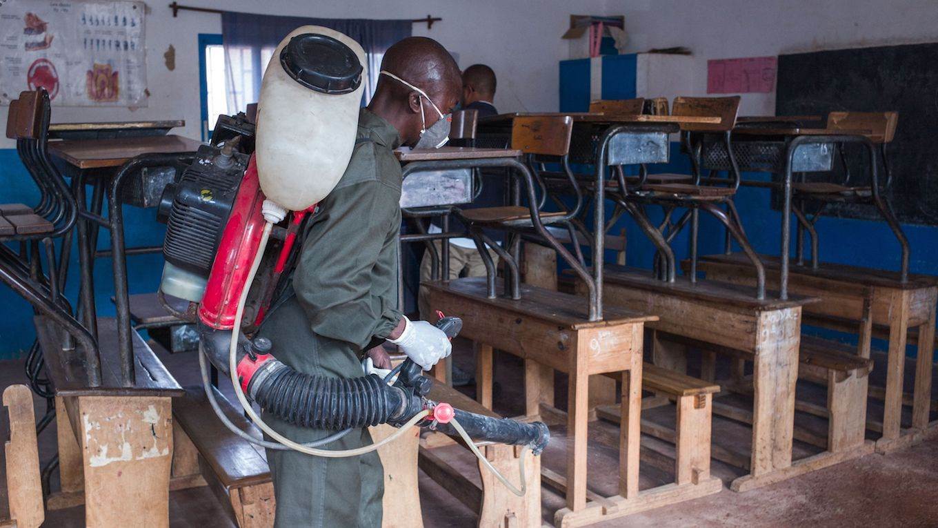 Disinfecting schoolroom