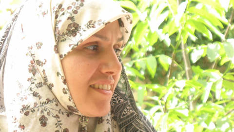 Muslim woman smiling