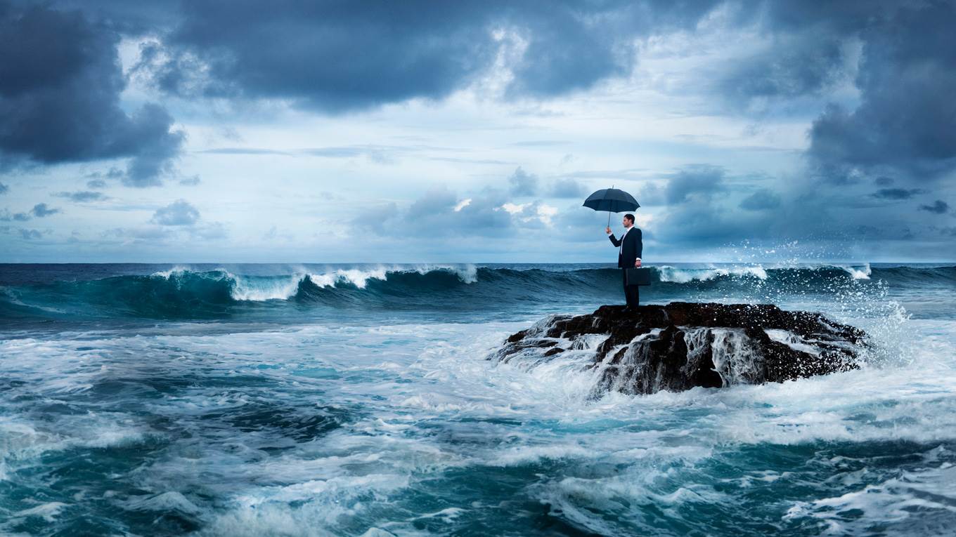 worried businessman storm
