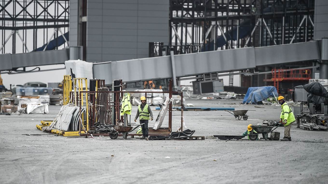 A view the Istanbul New Airport under construction