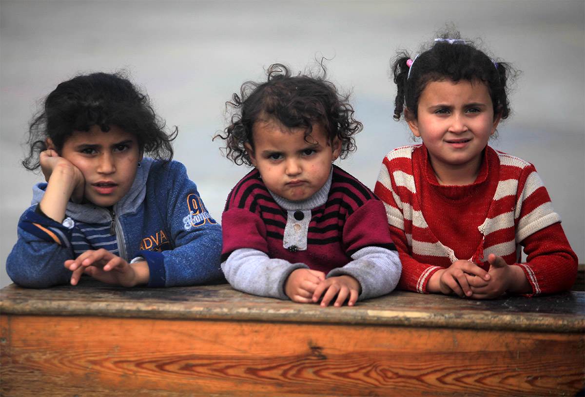 Refugee children at school