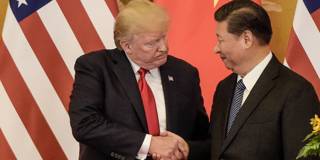 US President Donald Trump shakes hand with China's President Xi Jinping 