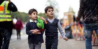 Two refugee children in Germany.