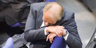German politician sleeping at the Bundestag