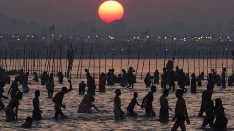 People swimming in Ganges